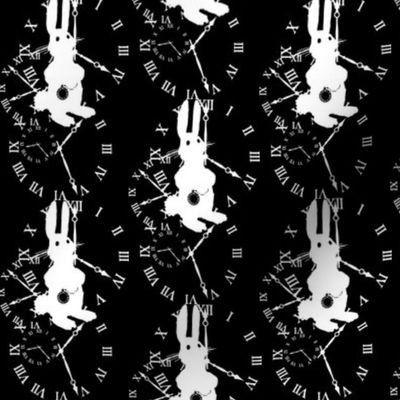 Rabbit Late (white on black)