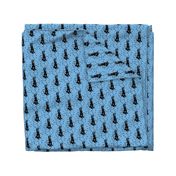 Rabbit Late (black on blue)