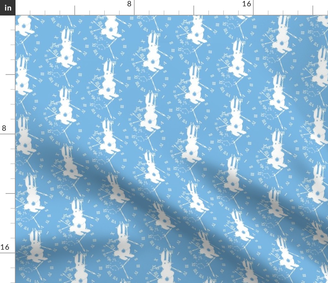 Rabbit Late (white on blue)