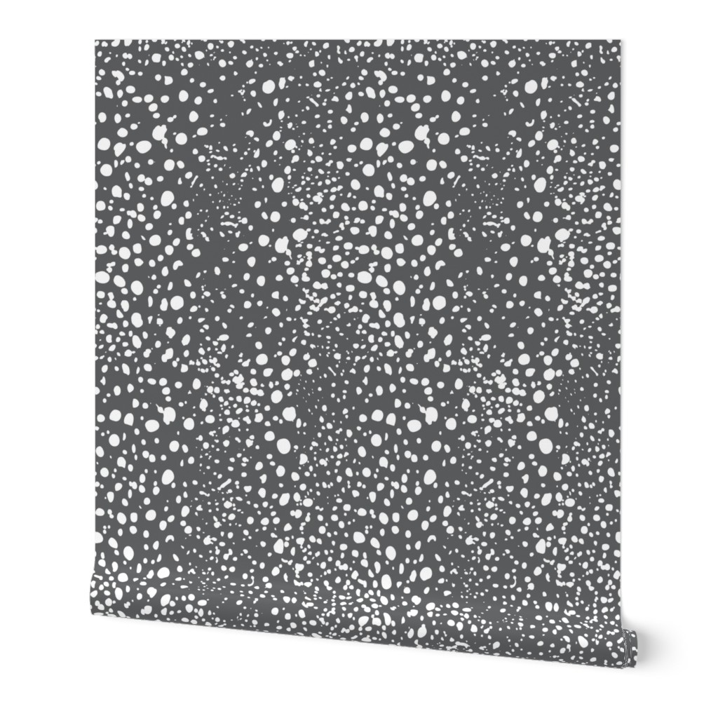 Kelp Dot - Geometric Irregular Dot Charcoal Grey White Regular