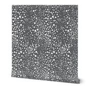 Kelp Dot - Geometric Irregular Dot Charcoal Grey White Regular