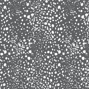 Kelp Dot - Geometric Irregular Dot Charcoal Grey White Regular