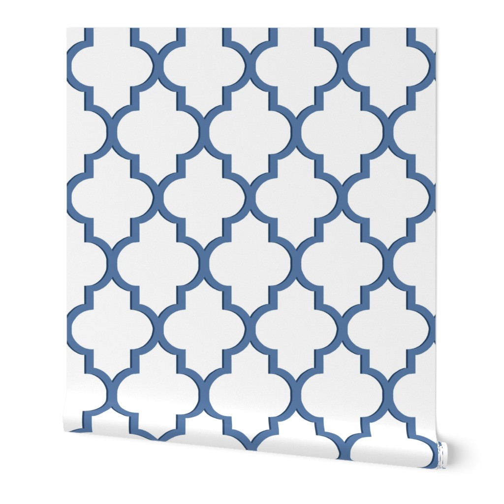 Nautical Blue Dimensional Quatrefoil