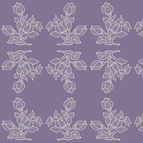 Small batik-style flower - grey-violet267 - mirrr