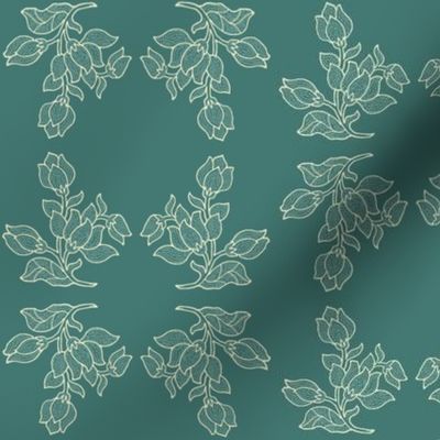sm-batik-style flowers minagreen - complex