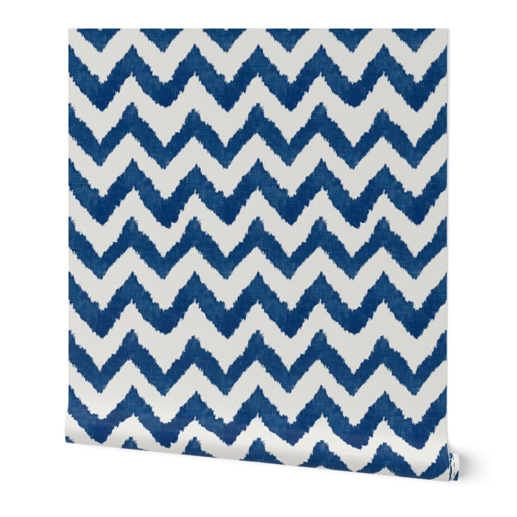 Navy Ikat Watercolor Chevron