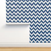 Navy Ikat Watercolor Chevron