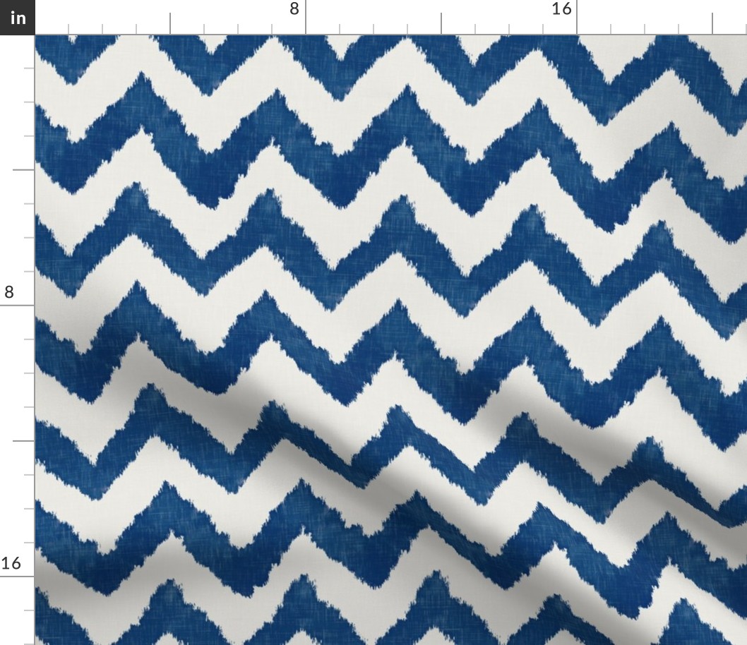 Navy Ikat Watercolor Chevron