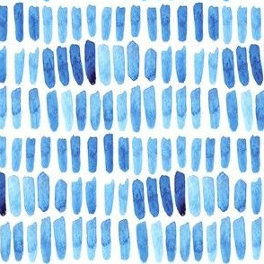 Watercolor Dash Strokes - Blue