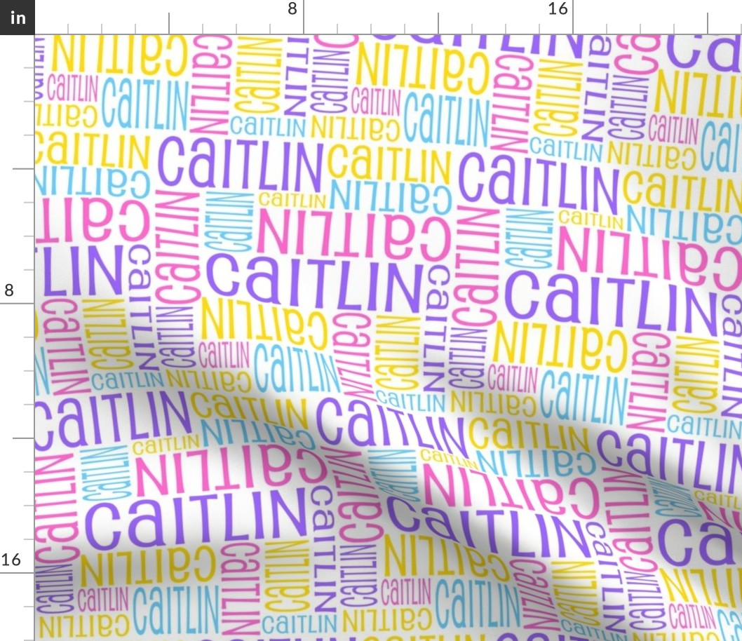 Personalised Name Fabric - Spring Colours