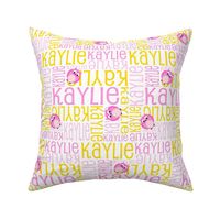 Personalised Name Fabric - Pink and Yellow Owls