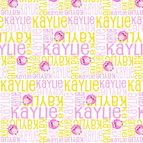 Personalised Name Fabric - Pink and Yellow Owls