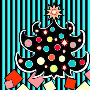 Retro Pop Christmas Tree Panel or Wall Hanging