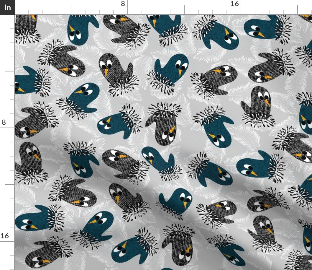 bird mittens = twittens ( blue )