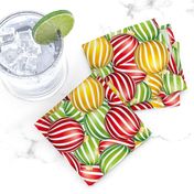 Striped Christmas Ornaments Jumble - Red 