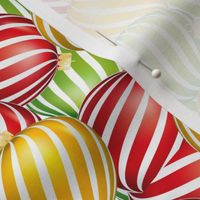 Striped Christmas Ornaments Jumble - Red 