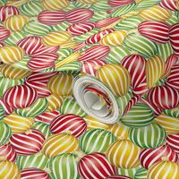 Striped Christmas Ornaments Jumble - Red 