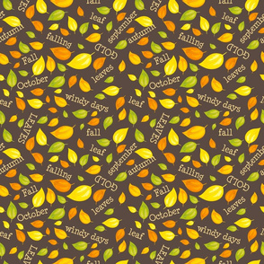 Fall Leaves Scattered Pattern