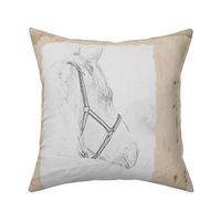 Horse with halter beige pillow square