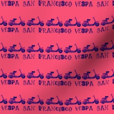 Vespa San Francisco Print Pink/Blue