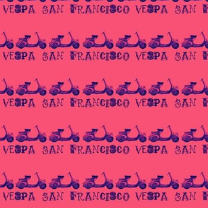 Vespa San Francisco Print Pink/Blue