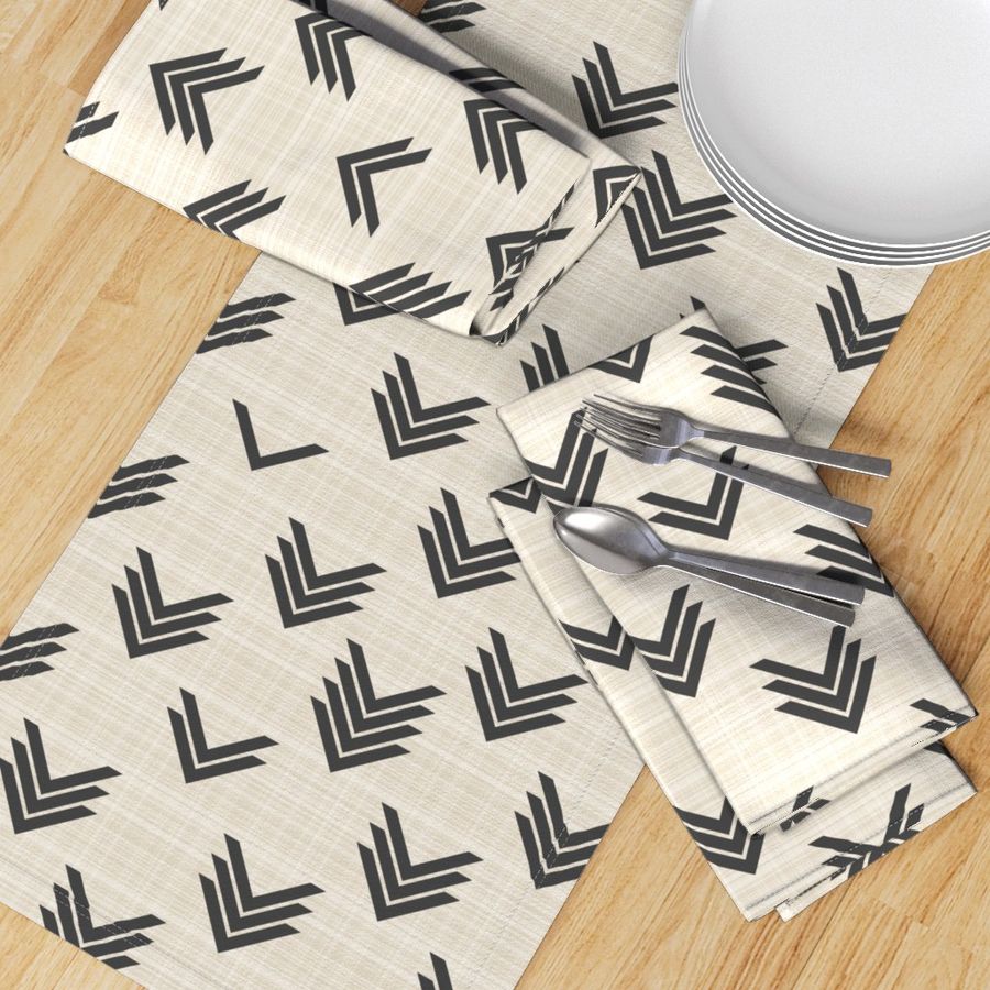 Varied Chevrons on Linen