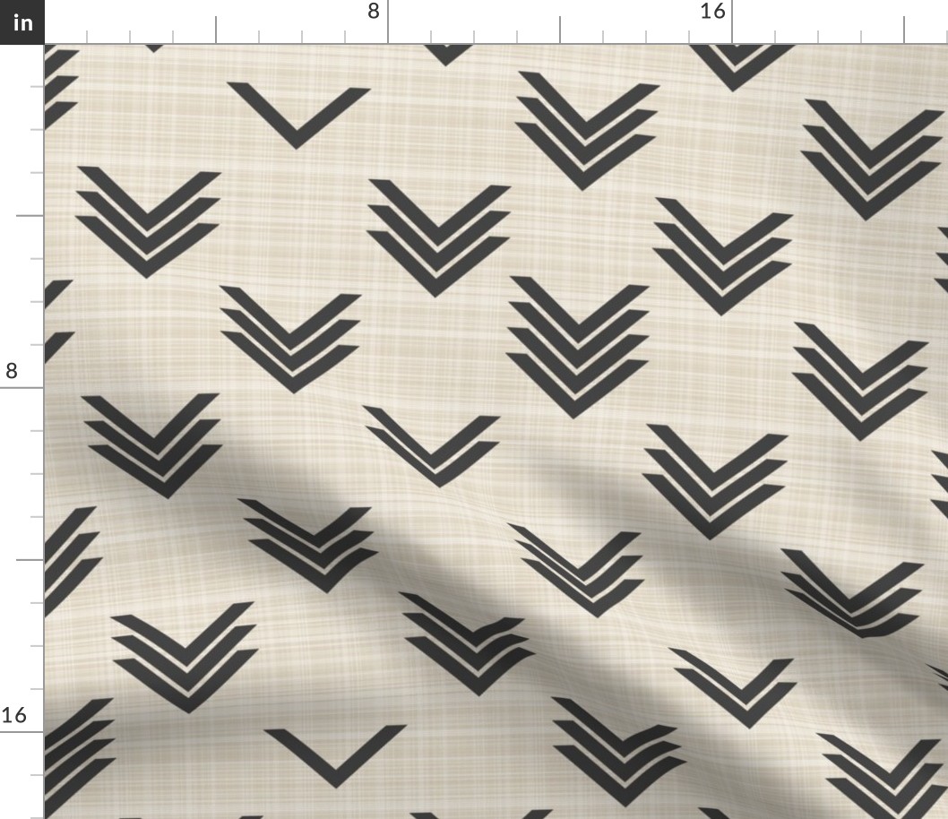 Varied Chevrons on Linen