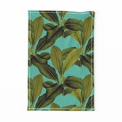 Palm In Palm ~ Tropical Blue Linen ~ Medium