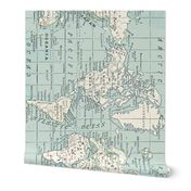 World Map Fabric Repeat