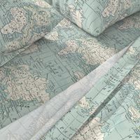 World Map Fabric Repeat