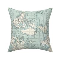 World Map Fabric Repeat