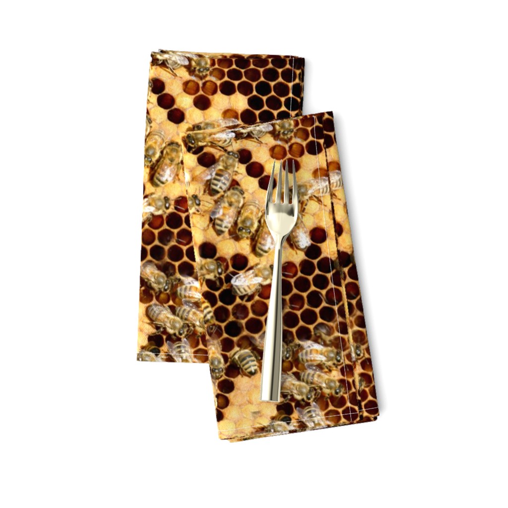 Realistic Bee Hive Fabric Honeybees