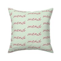 mend stitch - red on mint