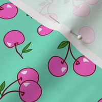 Cherries pink x mint