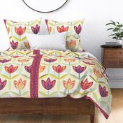 hexagon block tulip cheater quilt - 2 yard (twin) - 56 inch wide