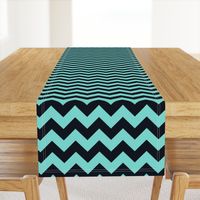 Chevrons Aqua and Black