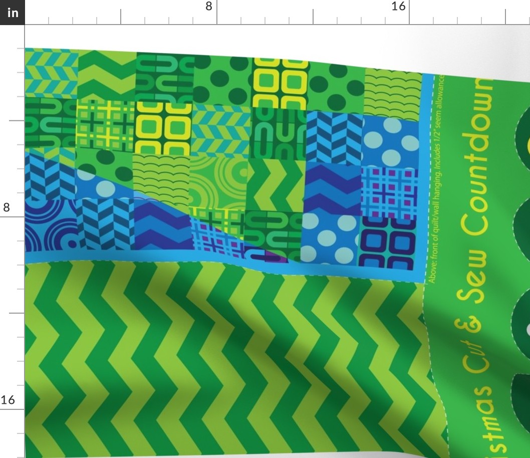 12 Days of Christmas Countdown Cheater Quilt Cut and Sew