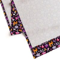 Retro blossom puppy dogs pattern for girls