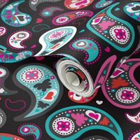 Colorful modern indian paisley pattern