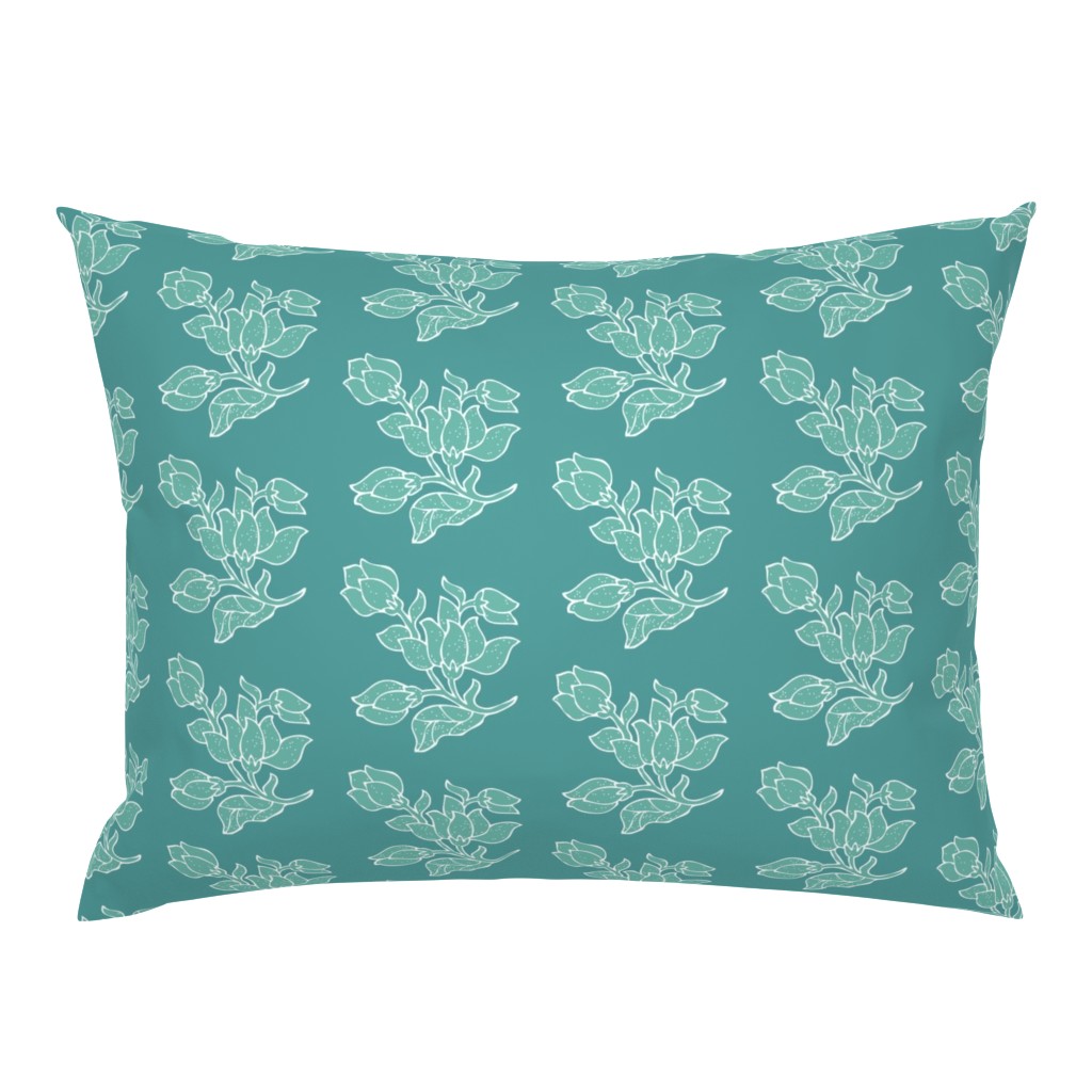 Vector sm batik flower - bluegreens