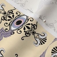 Winged Eye Damask, light