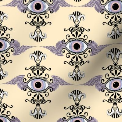 Winged Eye Damask, light