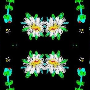 Daisies on dark background