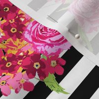 floral bouquet on black stripe