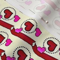 Valentines hearts and red ribbons-2