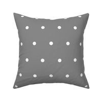 Polka Dot - White on gray 5/8"