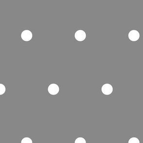 Polka Dot - White on gray 5/8"