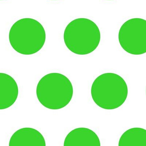 Polka Dot - Green on White XL