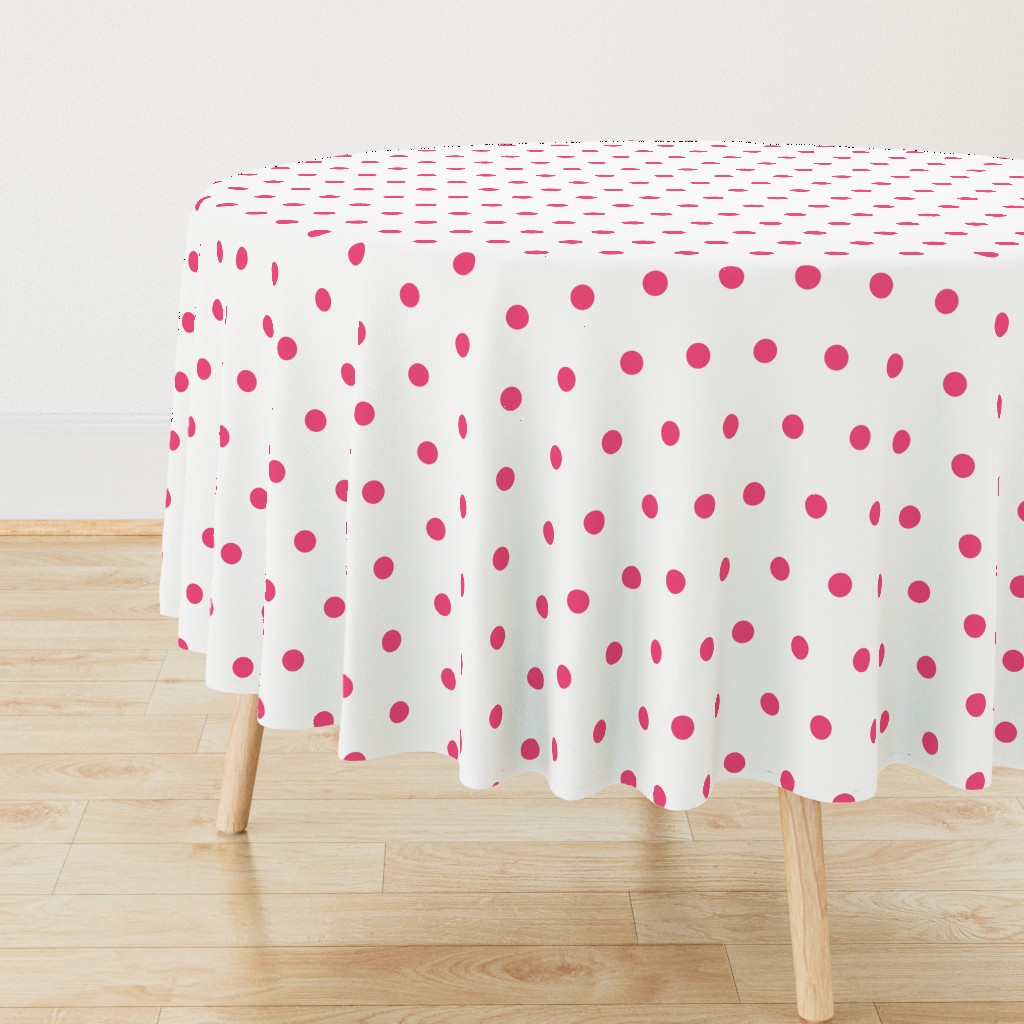 Polka Dot - Pink on White