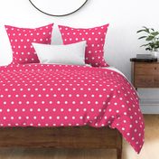 Polka Dot - White on Pink